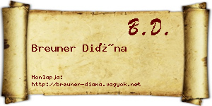 Breuner Diána névjegykártya